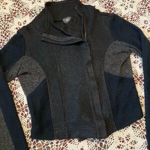 Miss Me Charcoal and Black Textured Moto Jacket